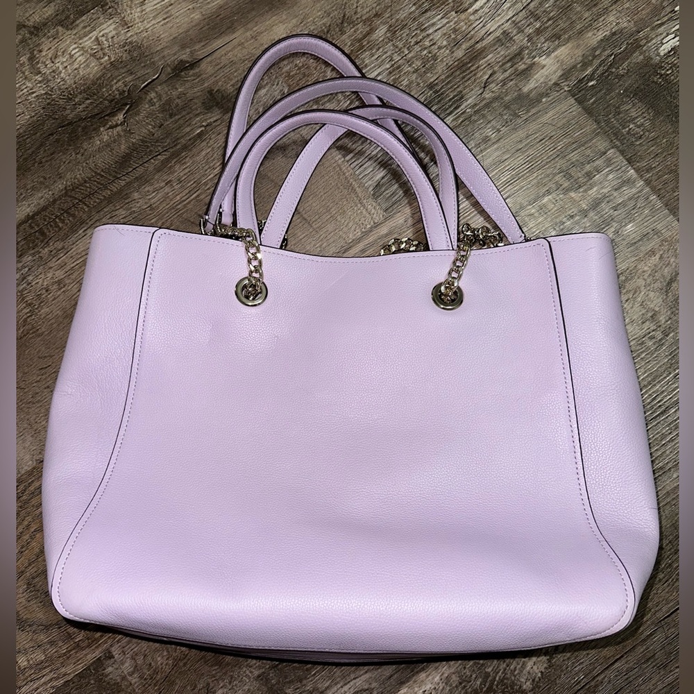 NEW Kate Spade Large Triple Compartment Tote Bag Light Purple Pebbled Leather - Picture 2 of 4